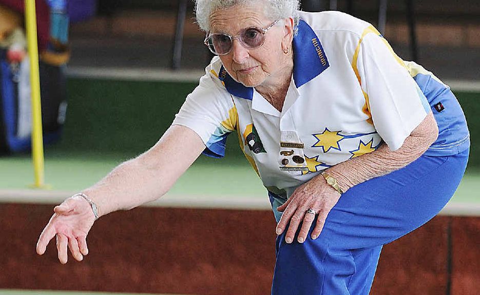 Dawn Rose launches a bowl during the Whale of a Carnival at Urangan Bowls Club. Dawn Rose launches a bowl during the Whale of a Carnival at Urangan Bowls Club.